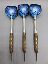 Vintage Brass Dart Set with Blue Flights - 24g