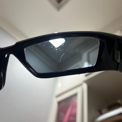 PRADA SPR25Y 1AB-5S0 3N BLACK DARK GREY LENS SPORT SUNGLASSES