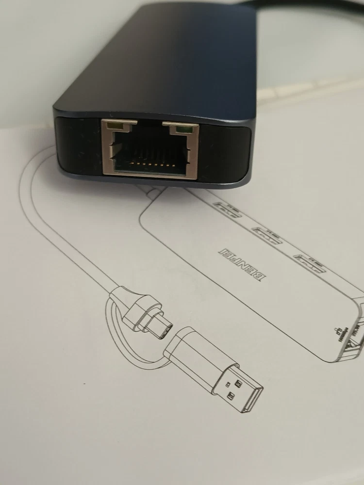 Benfei 5-in-1 USB C Hub with 3 USB 3.0 Ports and Gigabit Ethernet