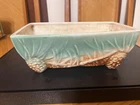 MC COY POTTERY USA VINTAGE RUSTIC PINECONE RECTANGULAR PLANTER 1940'S 8"L
