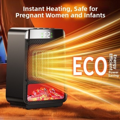 Room Heater with 3D Flame Effect and Adjustable Heat Levels for Comfort