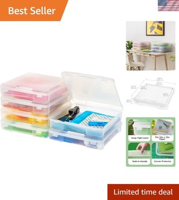 Fits 12'' x 12'' Paper, 6-Pack Thick Portable Plastic Scrapbook Paper Storage C...