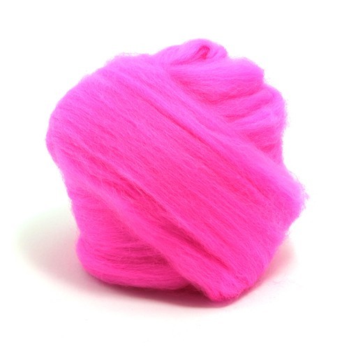 50g Dyed Merino Wool Top Flo Pink Dreads Needle Spinning Felting Roving