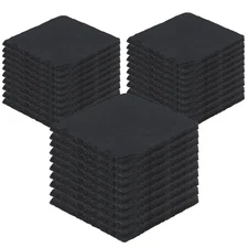 30 Pack 4x4 Inch Black Slate Plates, Square Slate Cheese Board with Natural E...