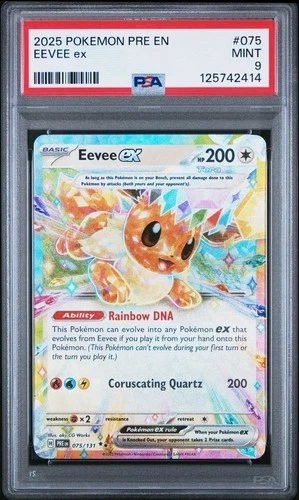 2025 POKEMON PRE EN-PRISMATIC EVOLUTIONS #075 EEVEE EX PSA 9