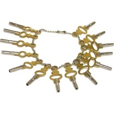 Universal Brass 14-Size Pocket Watch Key Set for Winding, Setting