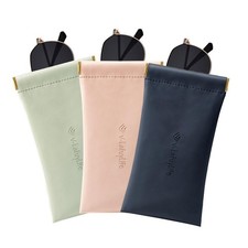 3 Pack Glasses Case Portable Soft Sunglasses Case For men Pink,NavyBlue,Green 