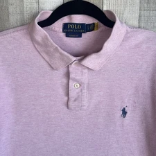 Polo Ralph Lauren Classic Fit Polo Shirt Cotton Casual Heather Pink Size Large