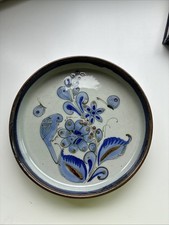 Vintage Tonala Art Pottery Shallow Bowl Tart Pie Dish Palomar Mexico Ken Edwards