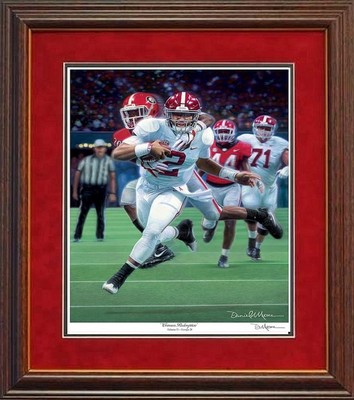 ALABAMA FOOTBALL DANIEL MOORE CRIMSON REDEMPTION JALEN HURTS FRAMED PRINT