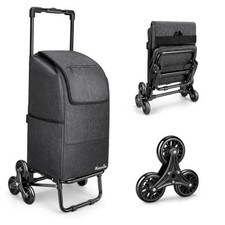2 in 1 Grocery Cart on Wheels for Stairs, 60L/300LBS Shopping Carts for