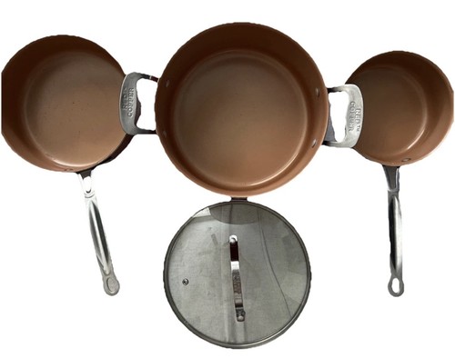 3 Piece Cookware Set Nonstick Pots and Pans Home Kitchen Cooking Non Stick, Red