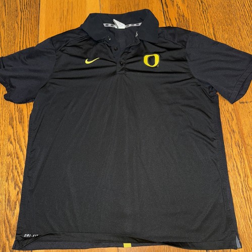 Nike Oregon Ducks Polo Shirt Black Men’s XL TG Short Sleeve Dri-Fit