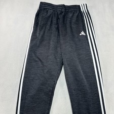 Adidas Track Pants Youth XL Dark Gray Heather 3-Stripes Athletic Sporty Gym Prep