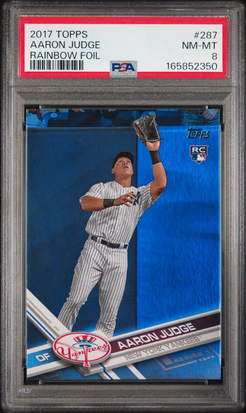 2017 TOPPS RAINBOW FOIL #287 AARON JUDGE ROOKIE RC PSA 8
