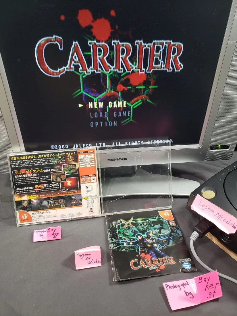 Carrier Sur Dreamcast - NTSC USA Complet - Jeu D'Horreur - Sunfade Sur Côté