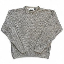 Vintage Bill Blass Made In USA 100% Cotton Size Large Mens Knit Crewneck Sweater