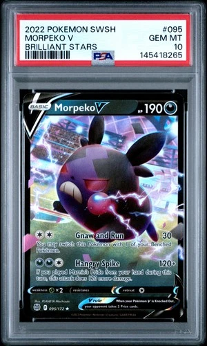 2022 POKEMON SWORD & SHIELD BRILLIANT STARS #095 MORPEKO V PSA 10