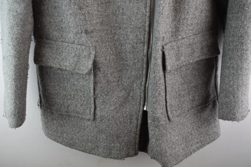 NEW LOOK Grey Parka Coat size Uk 10 Womens Full Zip Hooded Casual Outdoors - Image 3 of 4