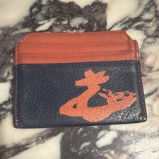 Vivienne Westwood Navy Brown Card Wallet Credit Card Holder for Women