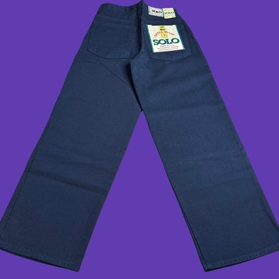 Vtg 90s Solo Semore Mens 28 Baggy Skater Jeans Navy Wide Leg Streetwear NOS USA