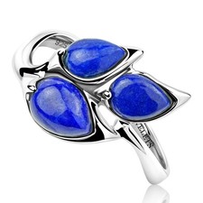 Lapis Lazuli Ring: 925 Sterling Silver, Boho Statement Jewelry Nature-Inspired