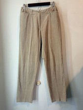 Vintage Lauren Ralph Lauren Velvet Beige Trousers Straight Leg Pleated Size 10
