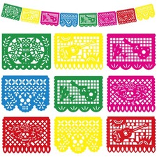 OHOME Dia De Los Muertos Decorations - Papel Picado Banner Streams Multicolor
