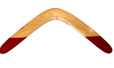 Vintage BULLSEYE Wooden 17" BOOMERANG Wood RED TIP NEW Throwing TOY Game w/tag