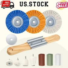 12-Pc 8" Airway Polishing Wheel Kit with Buffing Compound, 5/8" Arbor