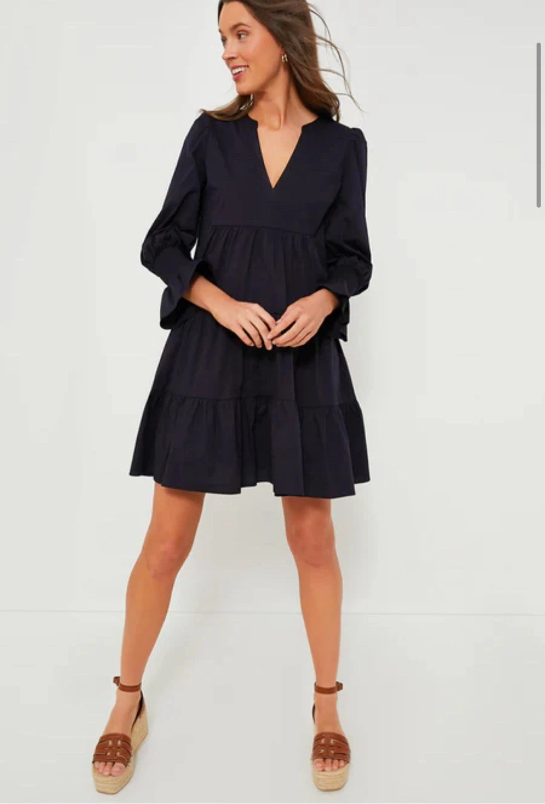 Abito Kenzo Tuckernuck Pomander Place blu navy cotone popeline nuovo con etichette XXXL 3XL