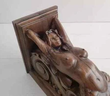 Corbel Mermaid of wood Decorative Carved Wooden Corbel 1pc Wall Hanging Decor