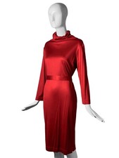 Hermes Red Silk Dress with Silk Tie