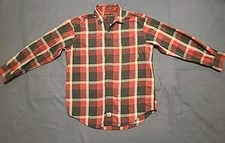 TIMBERLAND Mens Vintage Fall Red Brown Plaid Button-Up Long Sleeve Shirt MED