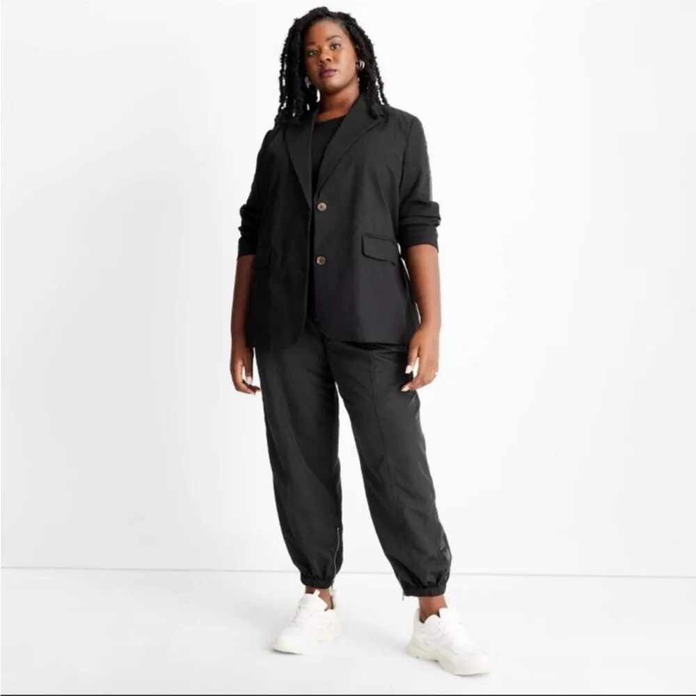 Future Collective with Kahlana Barfield Brown High-Rise Nylon Track Pants XL