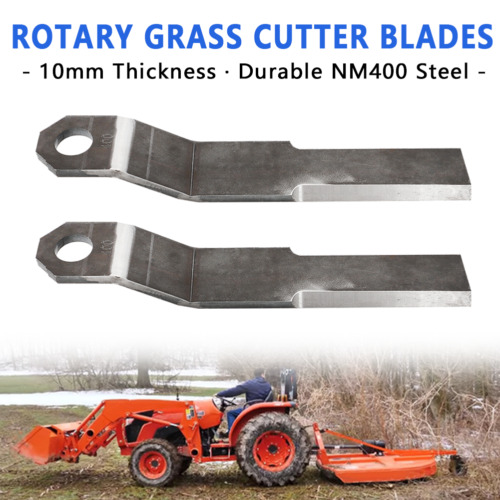 PAIR Mower Rotary Grass Cutter Steel Blades 10 mm For Mower King Skidsteer AR400 - Picture 1 of 13