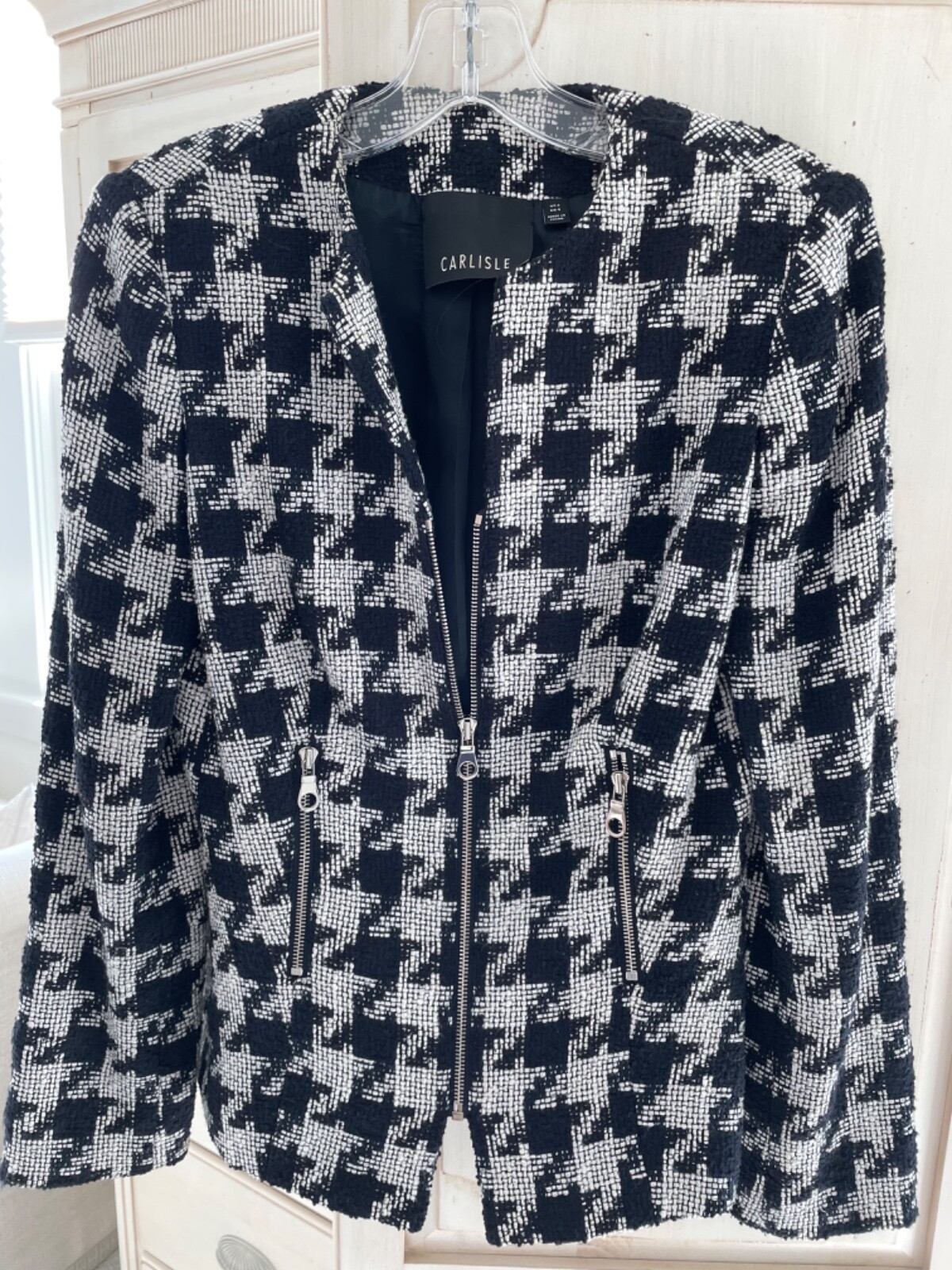 Carlisle Navy Cream Houndstooth Jacket eBay