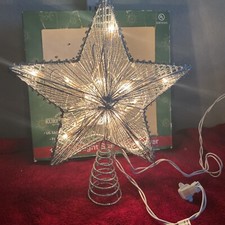 Kurt S Adler Star Illuminated Christmas Tree Topper 10  20light Silver String