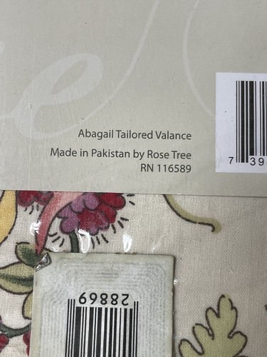 NEW! Pair ROSE TREE 84x15 Abagail FLORAL VALANCES Tropical FLOWERS NWT! - Picture 8 of 9