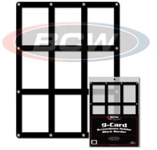 5 BCW 9 Baseball Trading Card Screwdown Holders w/ Black Border frame protector