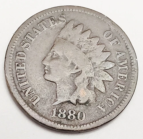 1880 P Indian Head Cent / Penny  *G - GOOD*  **FREE SHIPPING**