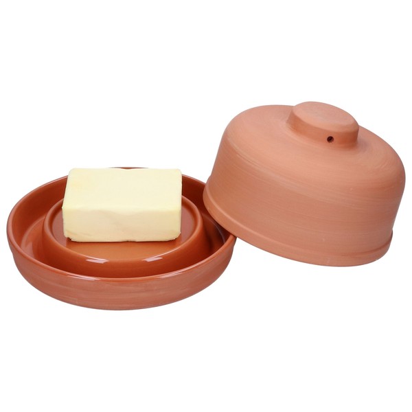 Terra Butterdose Mit Deckel Rund FüR 250G Butter-Schale Ton-Glocke Butter-KüHler-image