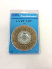 Robtec 4 in. x 1/2 in. Arbor Crimped Brass Coated Steel Wire Wheel Brush