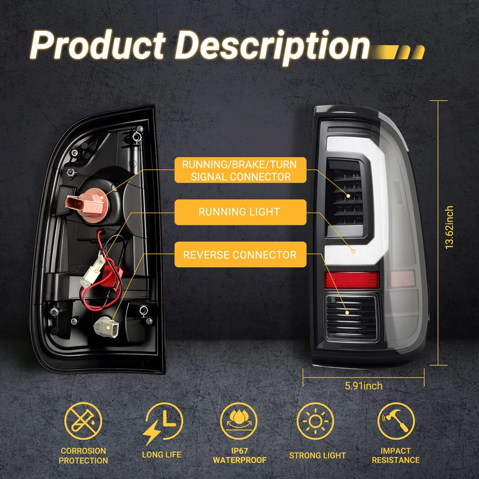 Fit 2008-2016 Ford F250 F350 F450 Super Duty All Model LED Tail Lights Lamps Foto 4 de 4