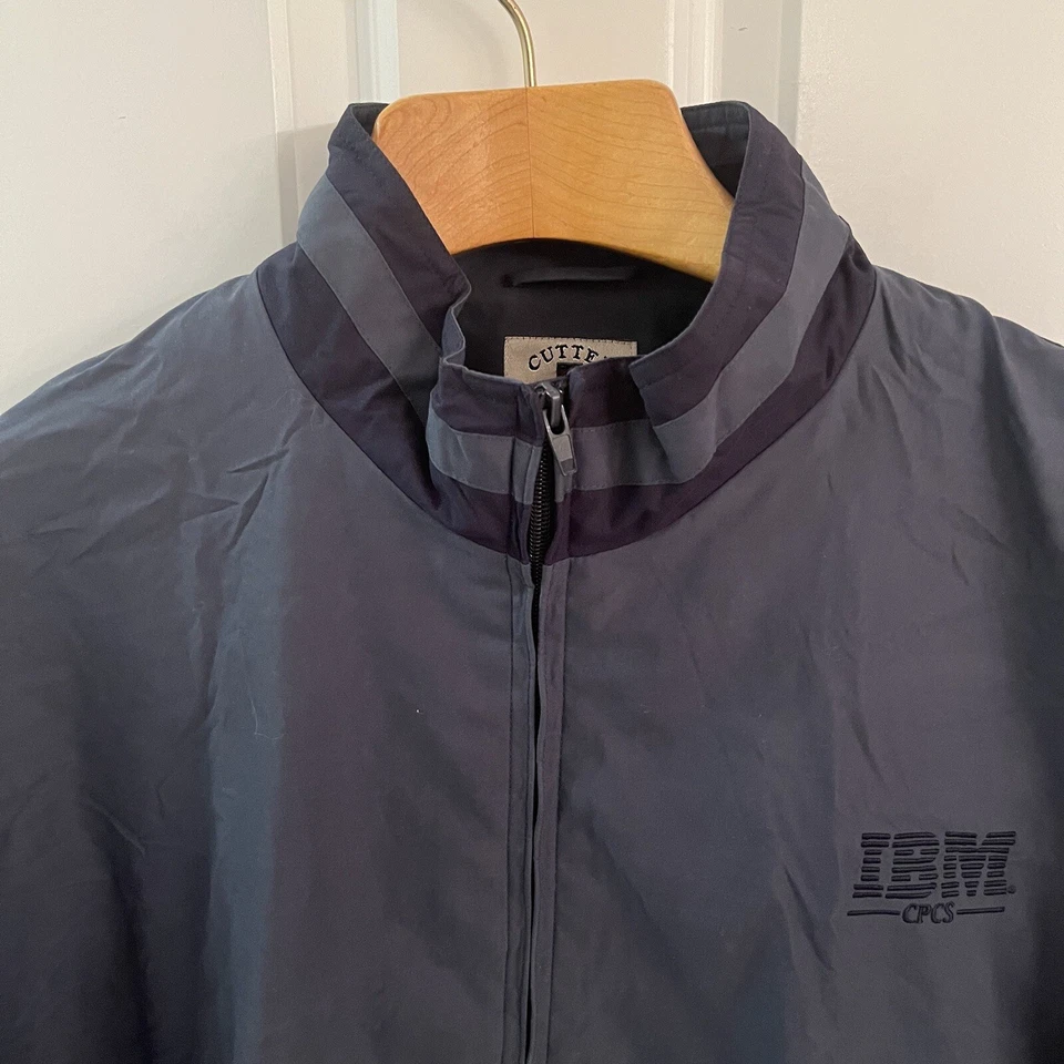 Chaqueta cortavientos IBM CPCS vintage para hombre extra grande XL desarrollador informático verde Foto 2 de 4