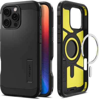 Handyhülle für iPhone 16 Pro Max Spigen Case Cover Futeral Tasche Etui Schwarz