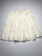 VTG Lilly Pulitzer White Floral Print Pull On Fit and Flare Peasant Skirt Sz 8