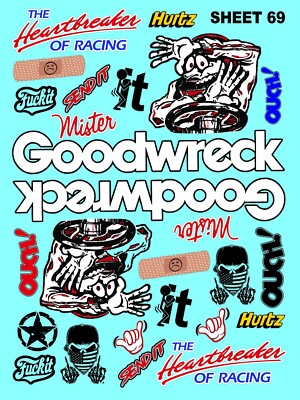 White Vinyl Sticker Sheet 69-R/c Models Decals 1/16-1/10 Diecut Nascarrmaxialosi
