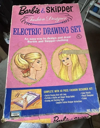 Vintage 1965 Barbie & Skipper Electric Drawing Set Working Lakeside Toys 8263