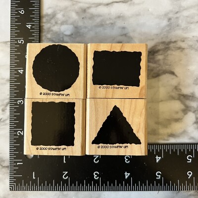 Stampin Up Little Shapes 2000 Rectangle Circle Square Triangle Rubber Stamp Set